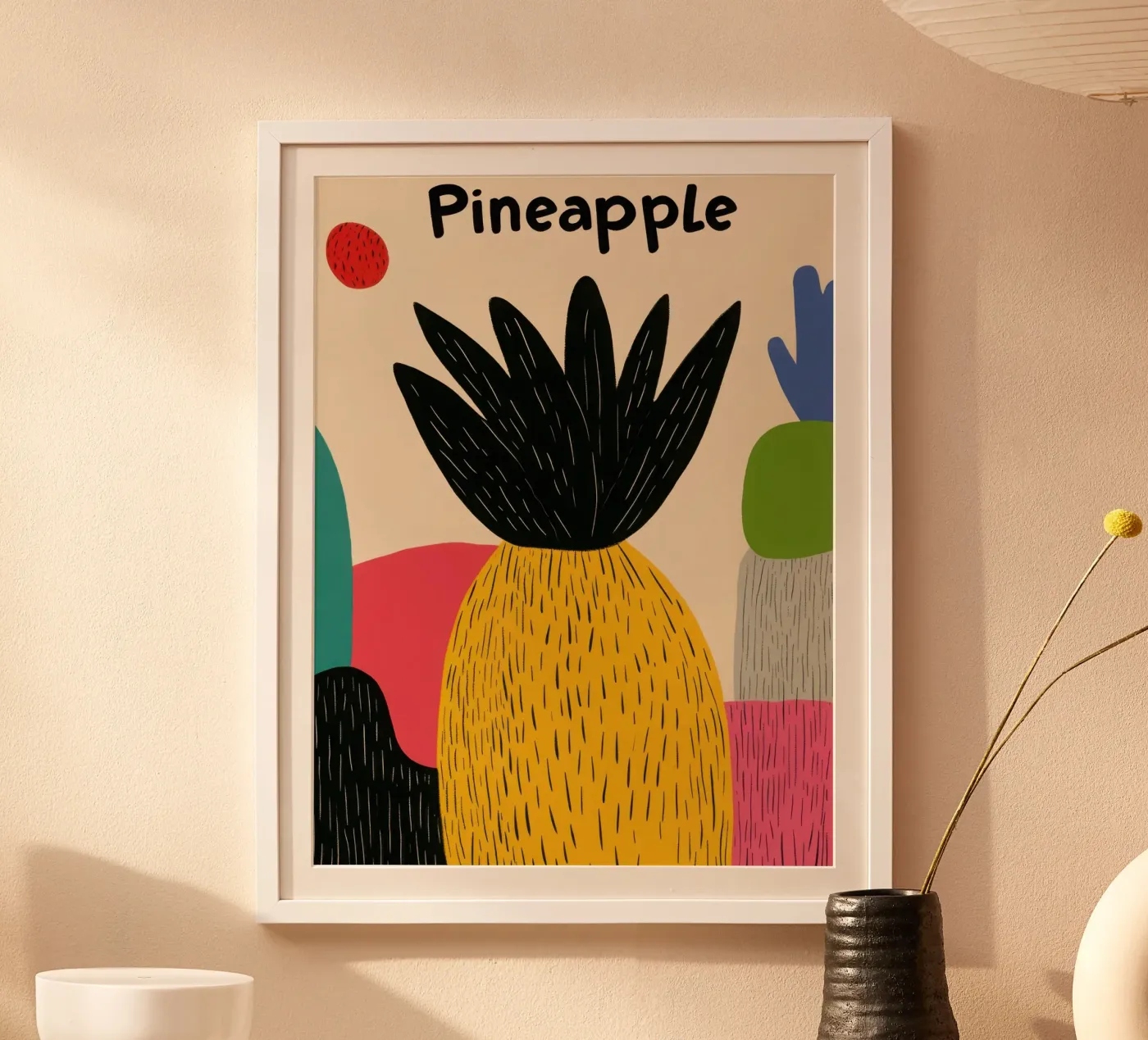Pineapple Abstrait poster by Pop and Fruits - Affiches & posters