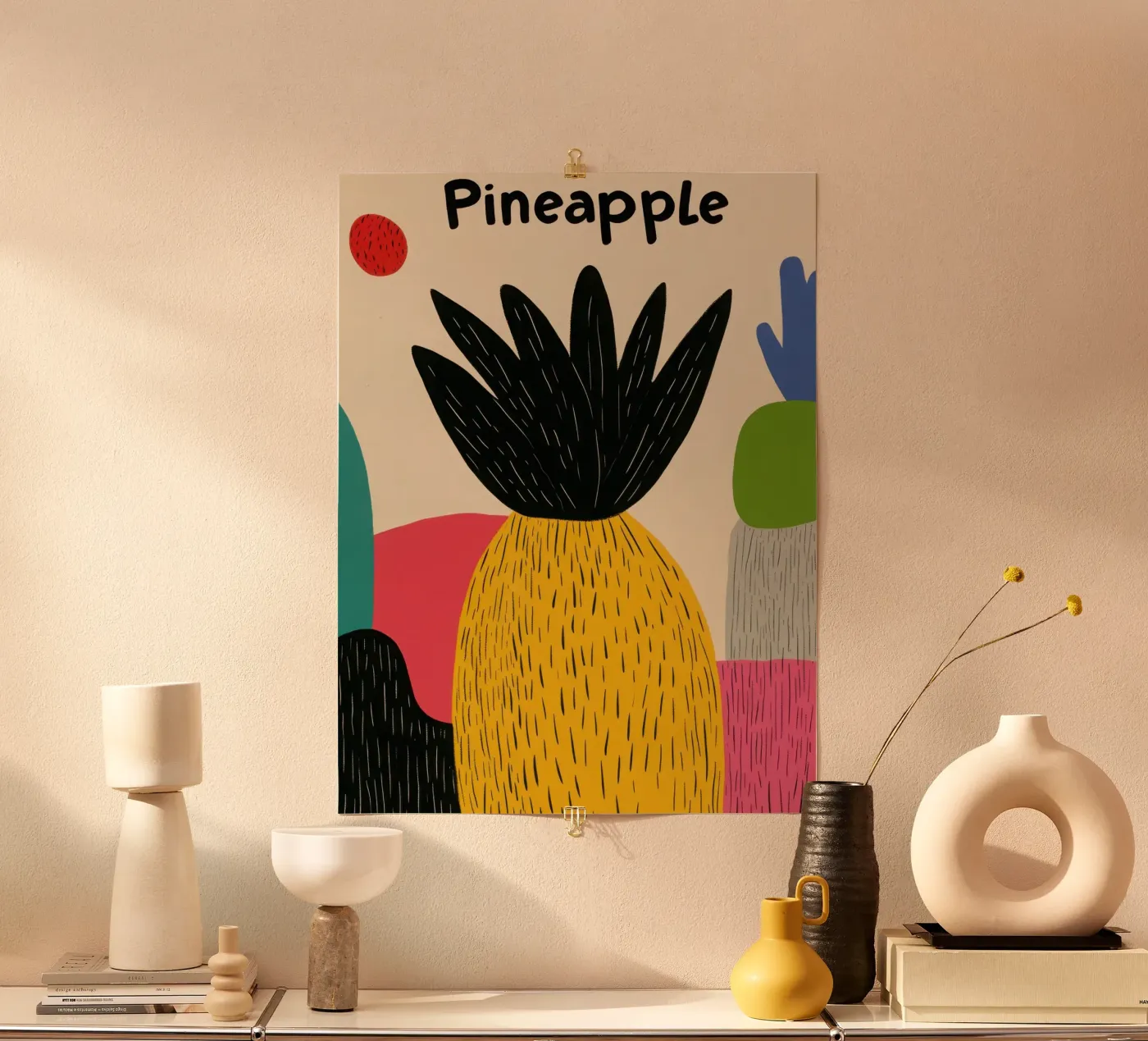 Pineapple Abstrait poster by Pop and Fruits - Affiches & posters