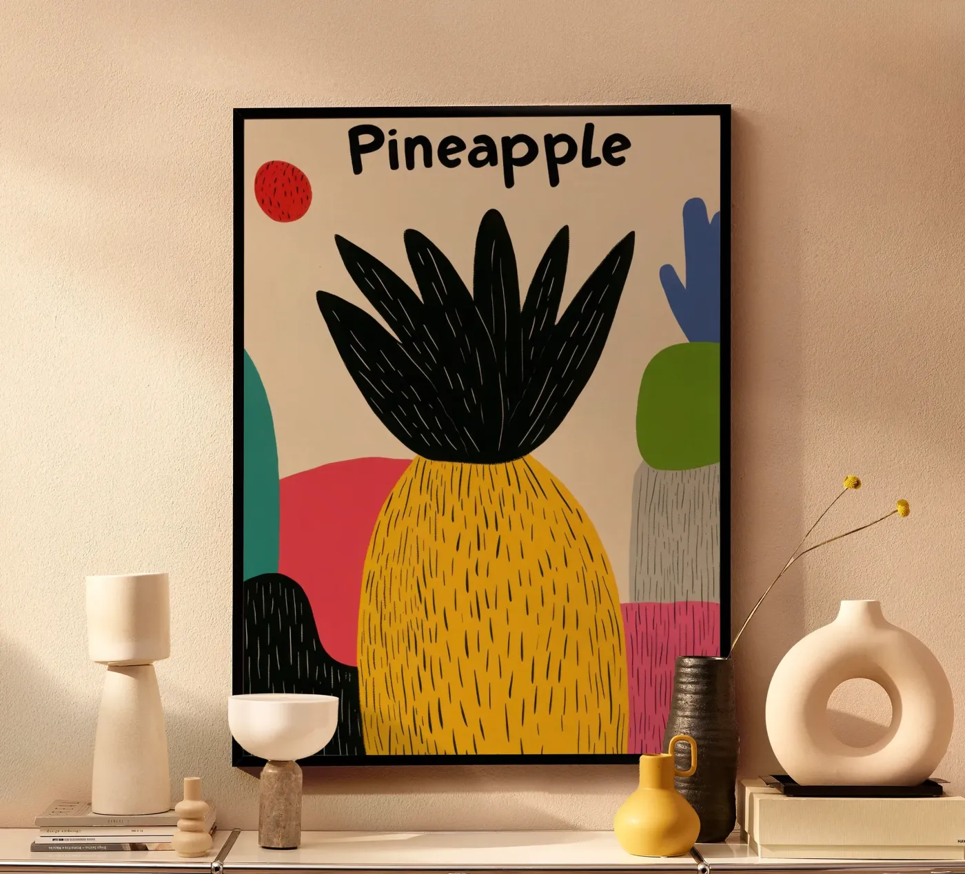 Pineapple Abstrait poster by Pop and Fruits - Affiches & posters