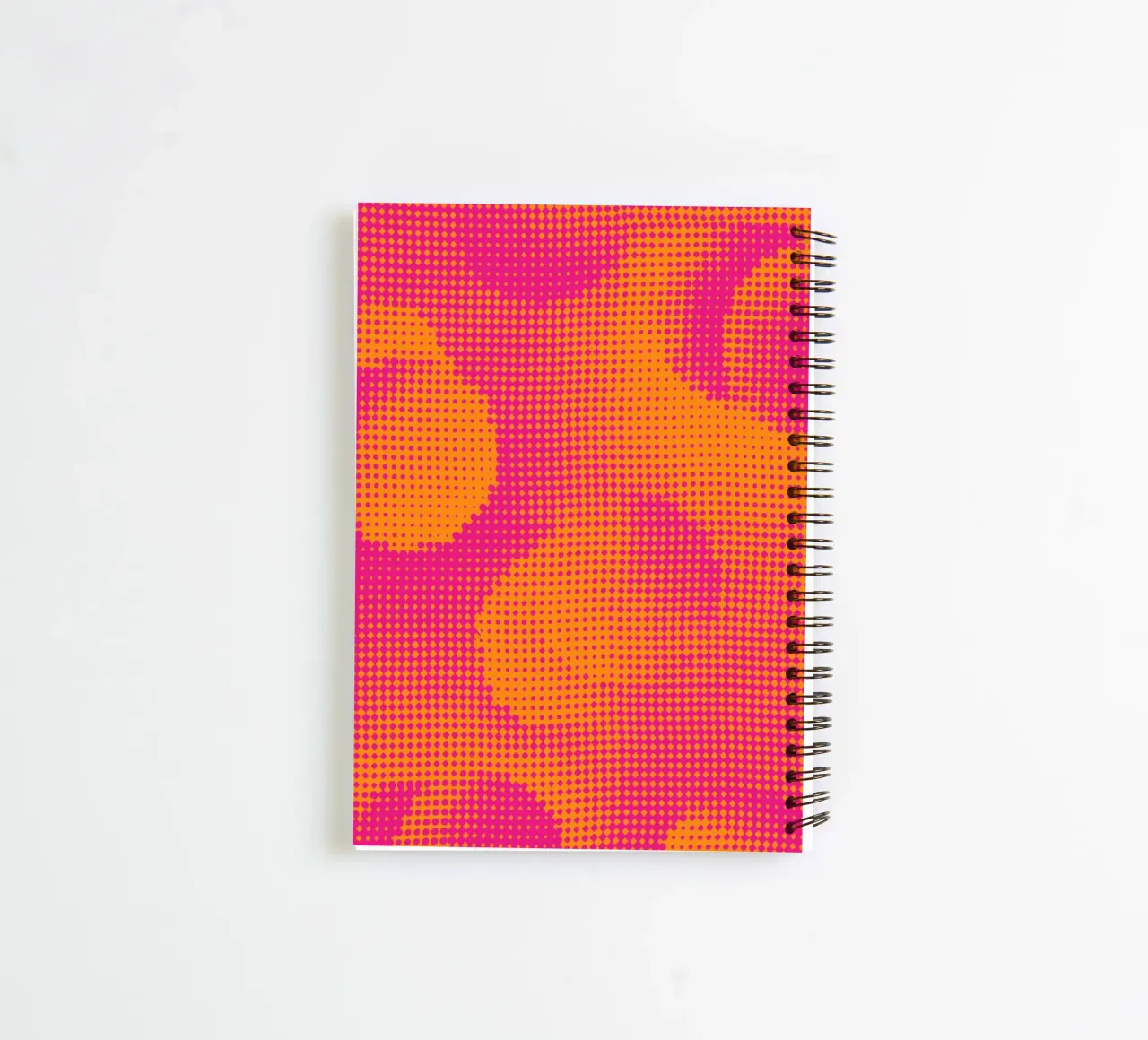 Grid Pattern - Orange pink spiral notebook by Malou-Studio