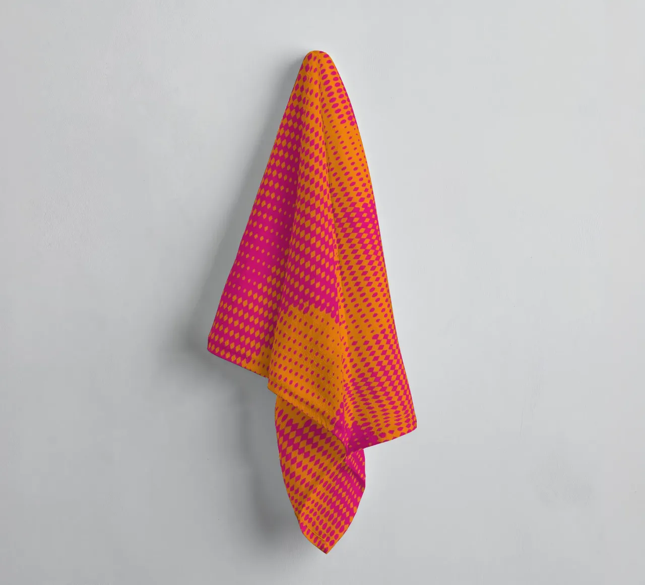 Grid Pattern - Orange pink towel by Malou-Studio