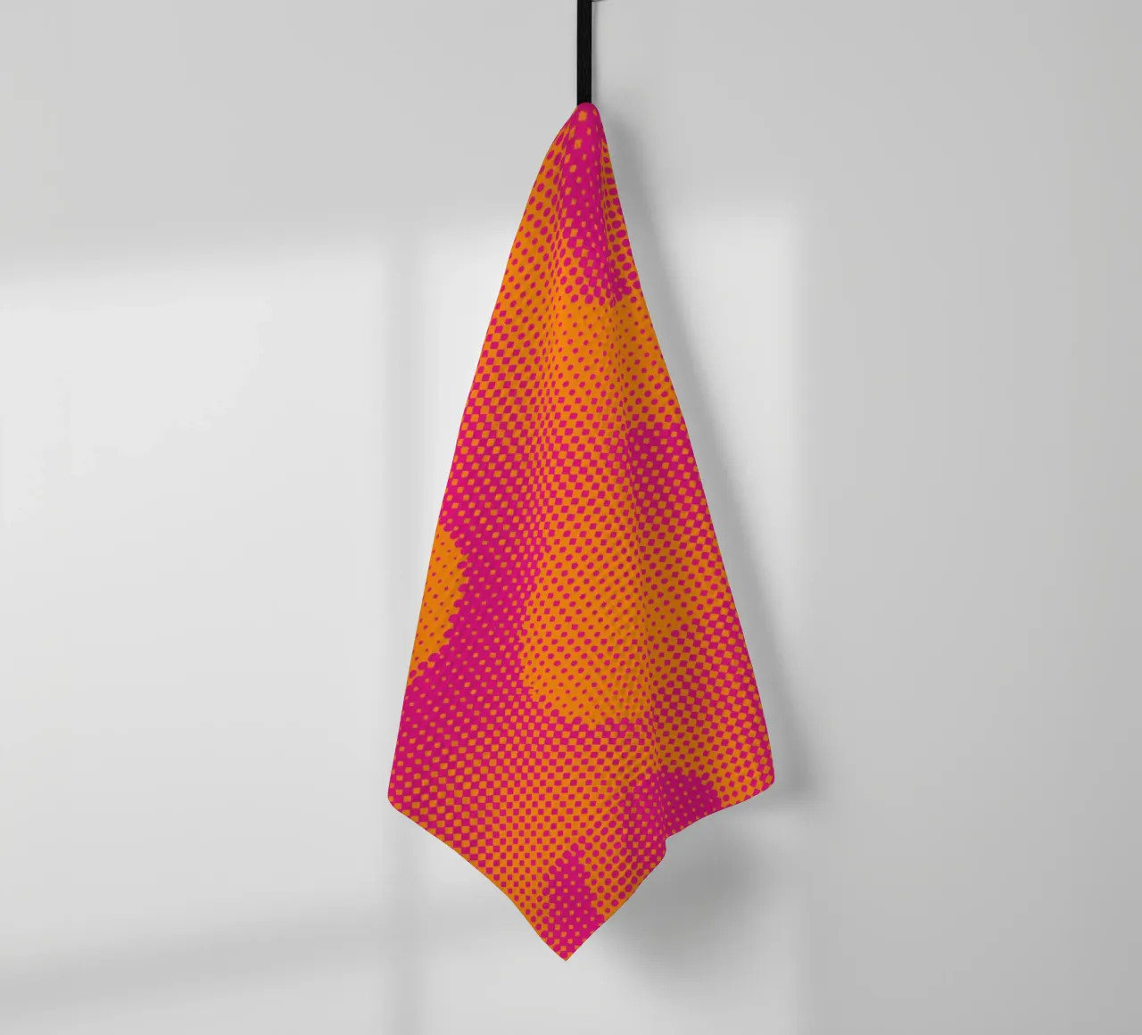 Grid Pattern - Orange pink tea towel by Malou-Studio