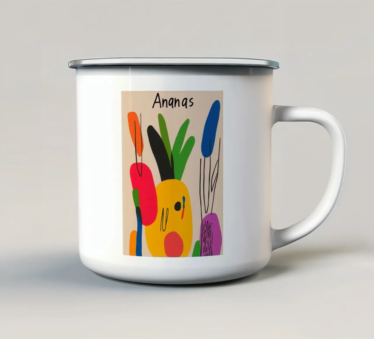 Ananas Moderne tazza in smalto da Pop and Fruits - Affiches & posters
