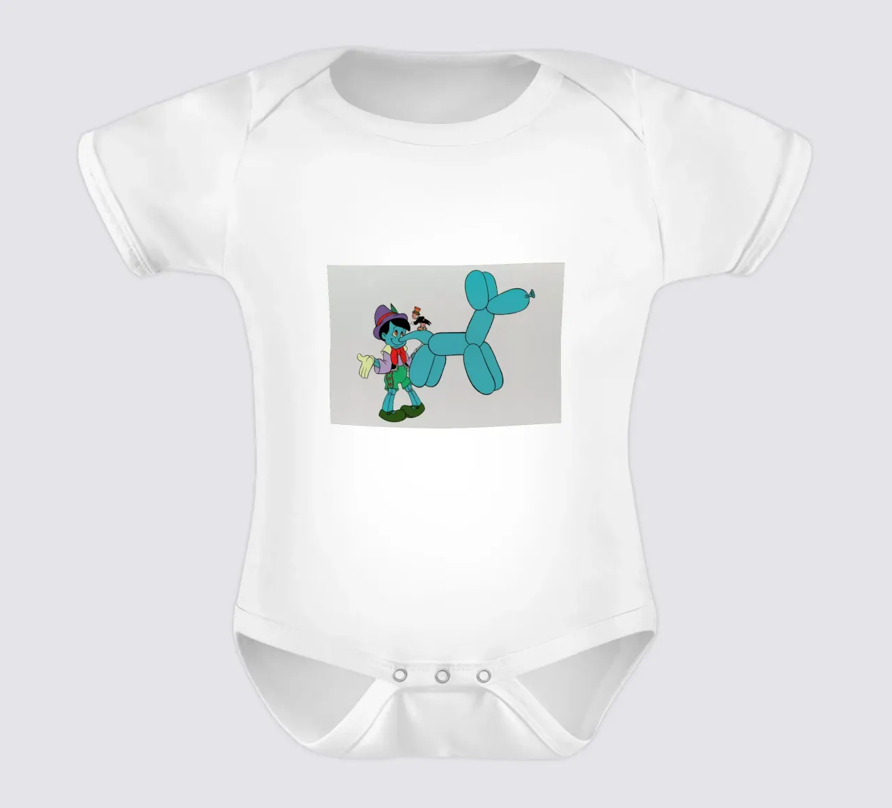 Lie Like a Dog short-sleeve baby romper by Jared Yamahata