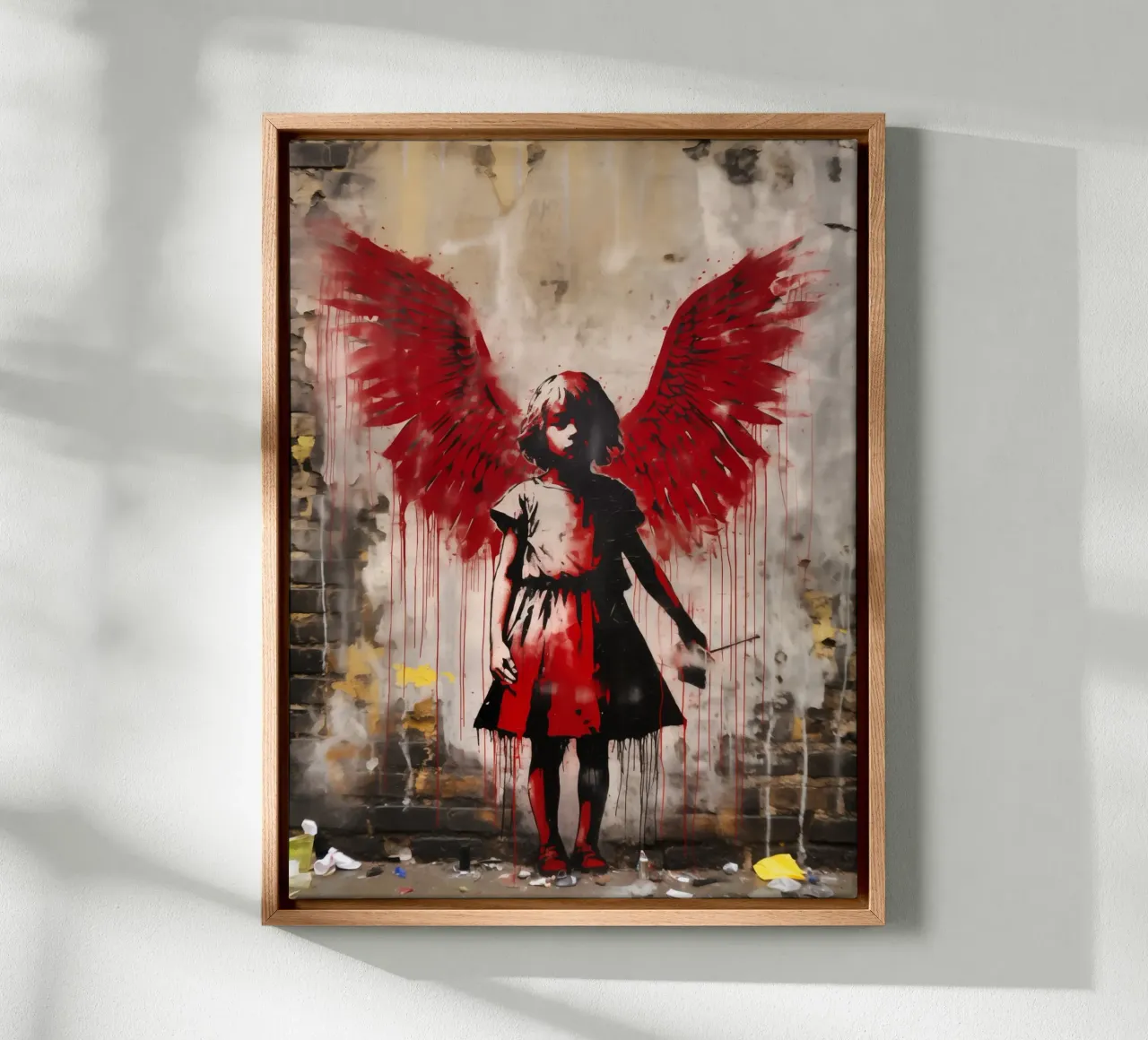 Broken Dreams | Straatkunst in Banksy-stijl canvas met Baklijst van Autofocus