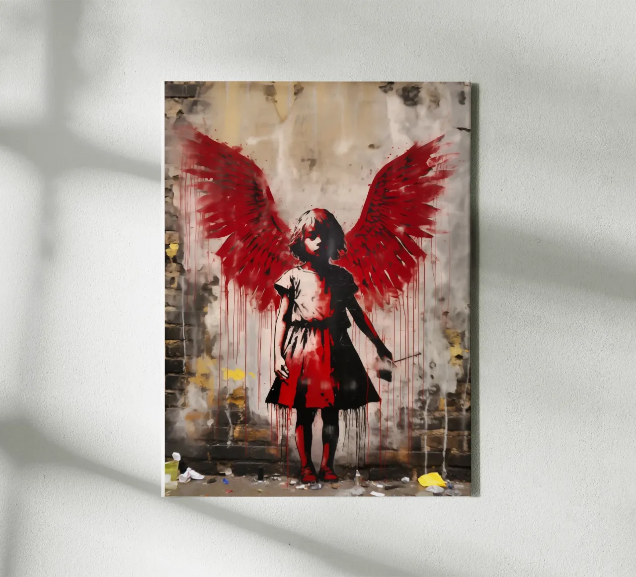 Broken Dreams | Straatkunst in Banksy-stijl canvas met Baklijst van Autofocus