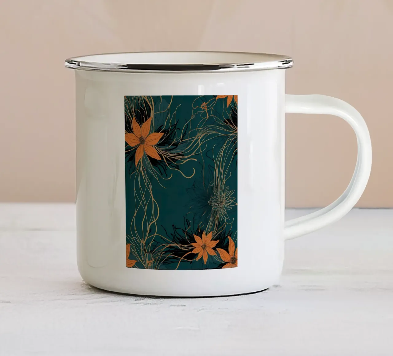 Flora incantevole tazza in smalto da Artistic-shop
