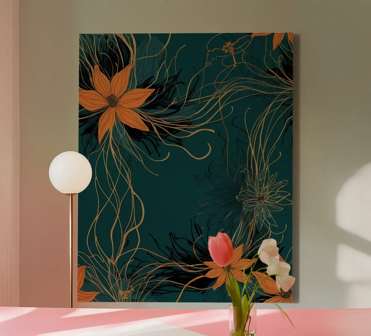 Enchanting Flora canvas with Floater frame by Artistic-shop