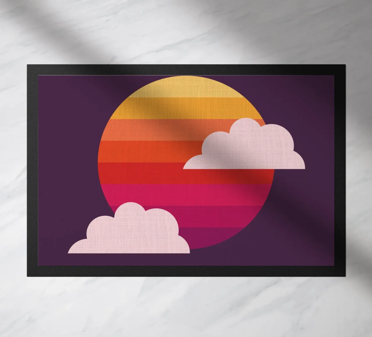 Setting Sun doormat by Kim Hubball Studio