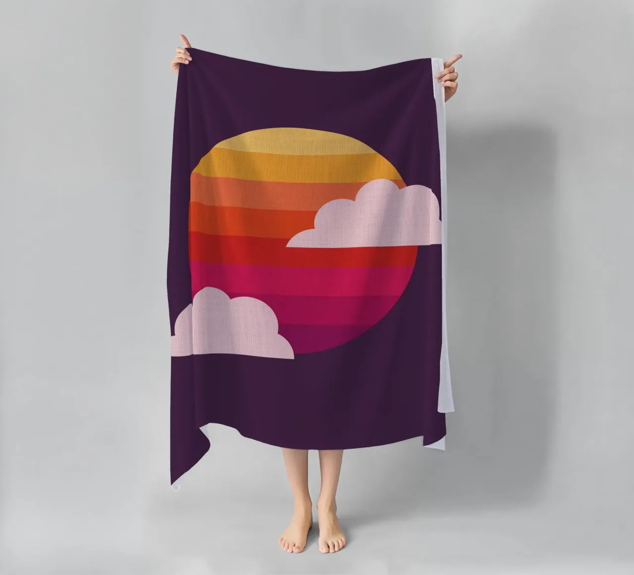 Sole al tramonto telo mare da Kim Hubball Studio