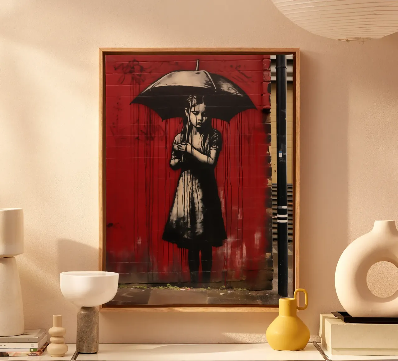 A Hard Rain's A-Gonna Fall | Bob Dylan meets Banksy tela con Cornice a cassetta da Autofocus
