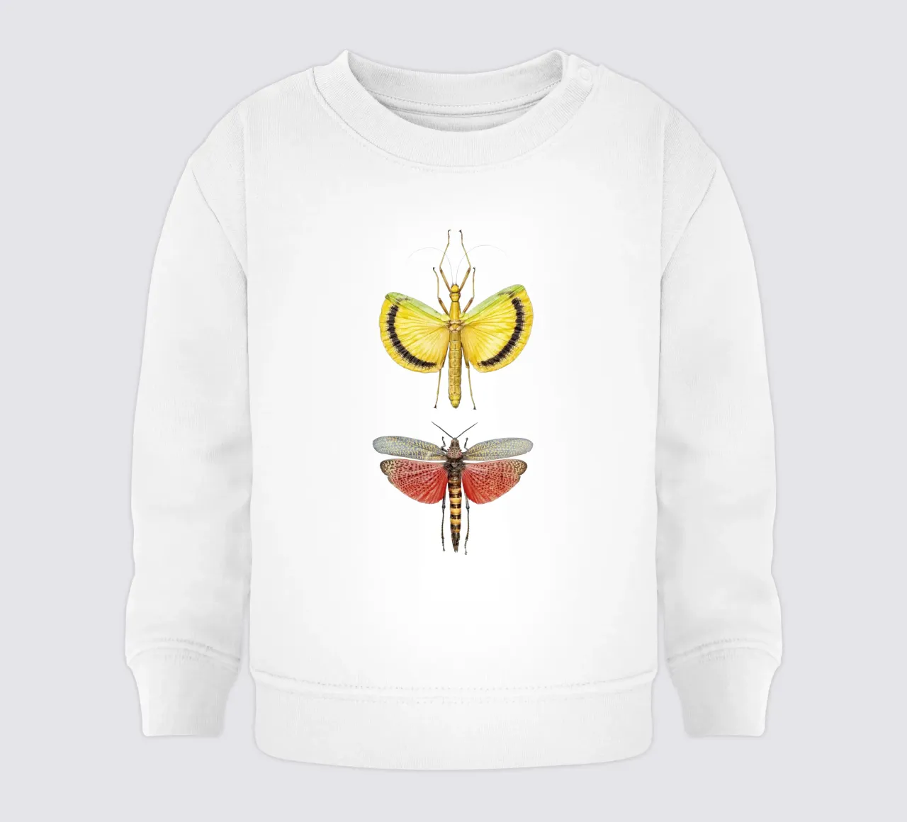 Compagni vivaci: Grilli gialli e rossi felpa neonato da Curious Collections by Marielle Leenders