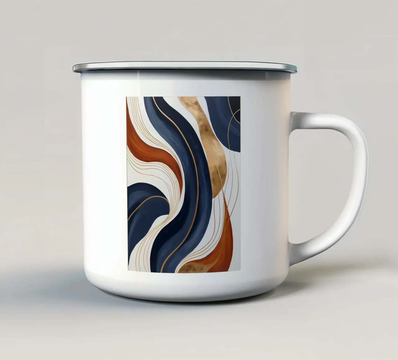Gouden stromingen emaille mok van Artistic-shop