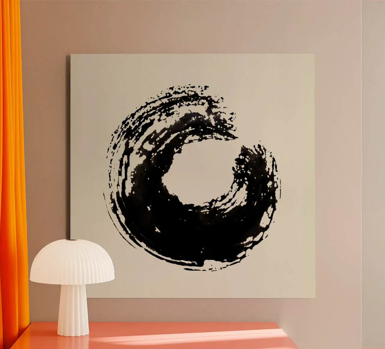 Strokes 15 | Black Ink Enso Circle alluminio dibond da sabidussi
