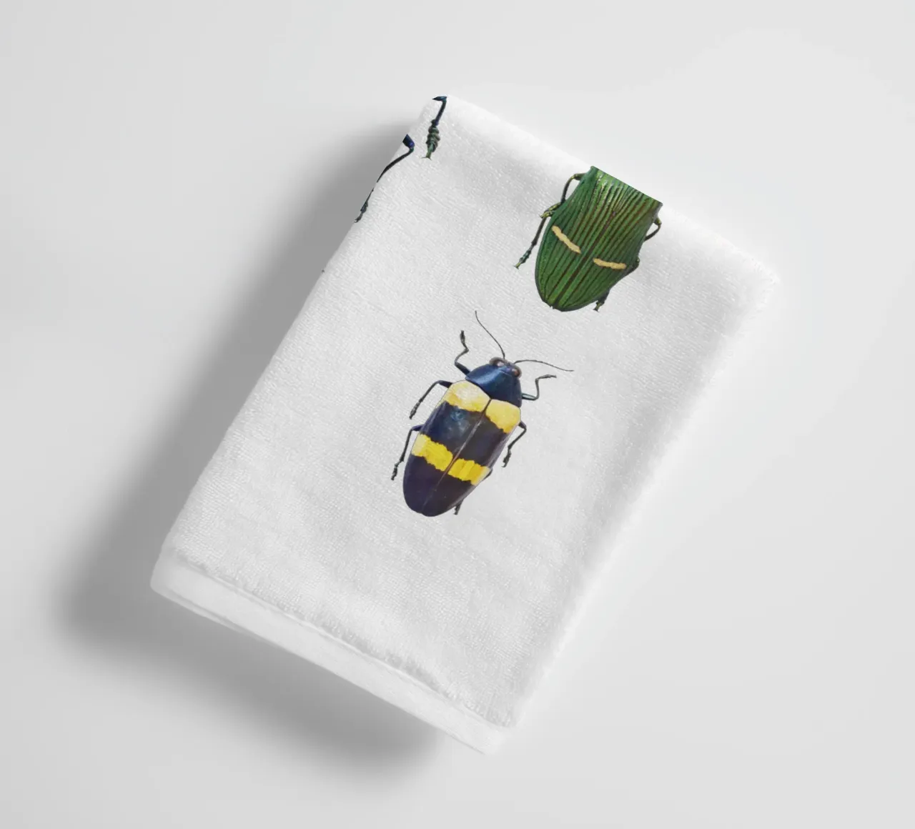 Dazzling Diversity: Assorted Beetles towel by Curious Collections by Marielle Leenders