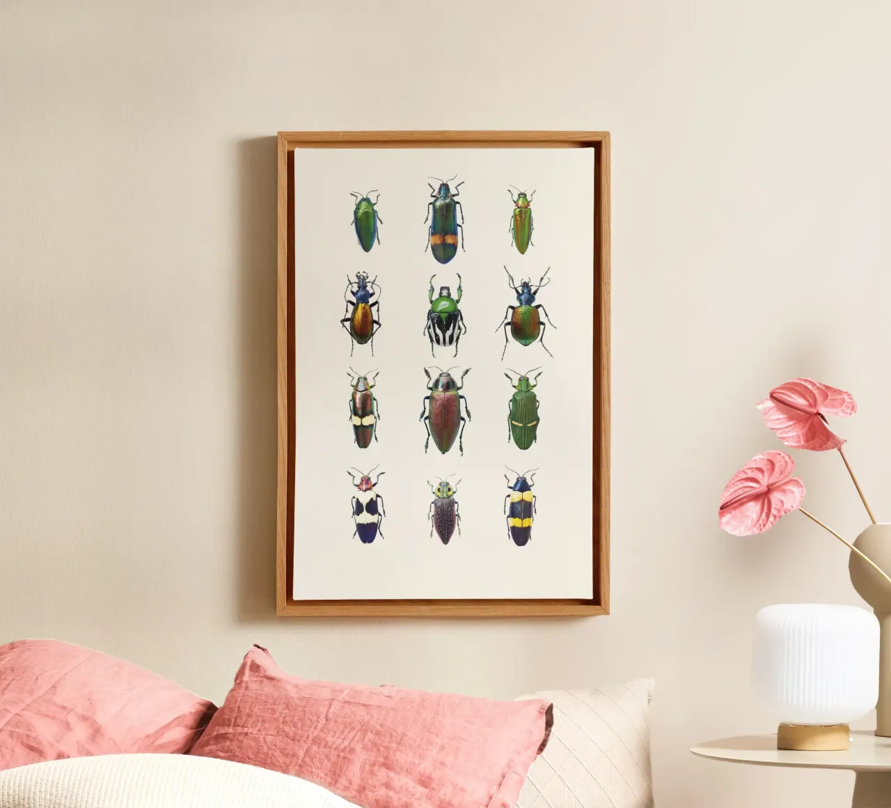 Dazzling Diversity: Assorted Beetles canvas by Curious Collections by Marielle Leenders