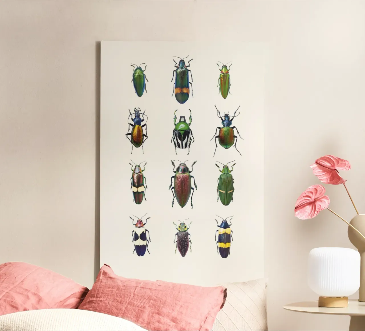 Dazzling Diversity: Assorted Beetles canvas by Curious Collections by Marielle Leenders
