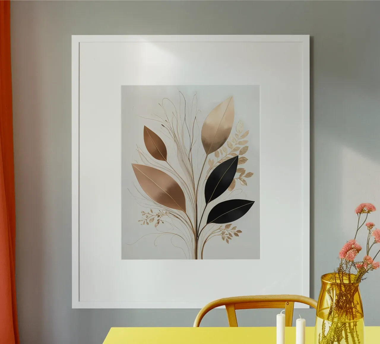 Eleganza d'oro poster con telaio in legno da Artistic-shop