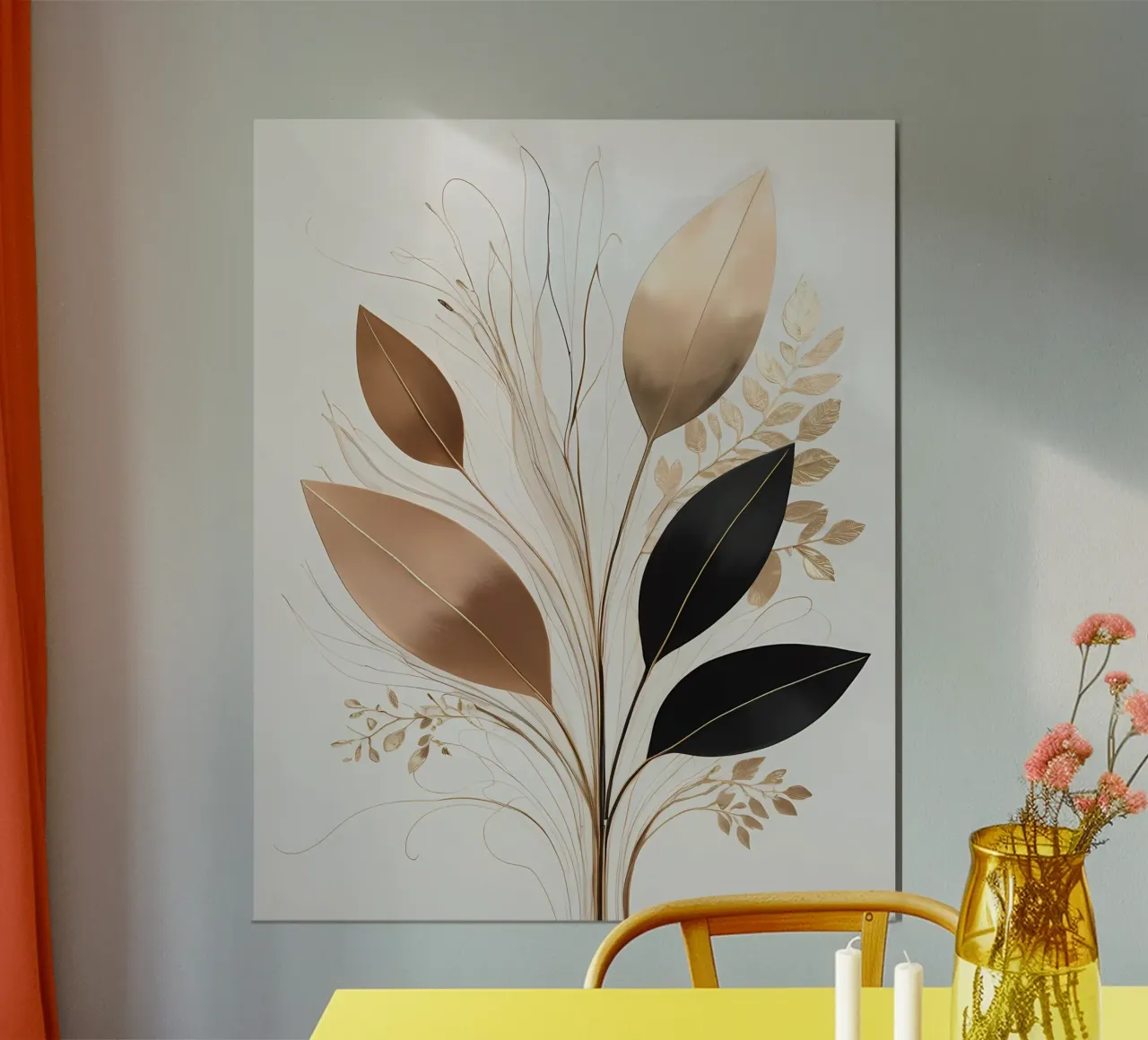 Eleganza d'oro poster con telaio in legno da Artistic-shop