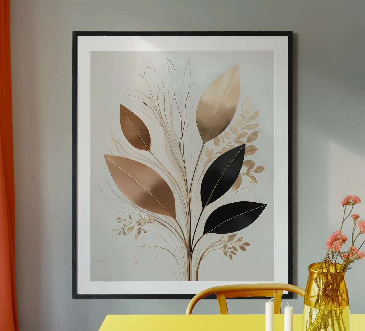 Eleganza d'oro poster con telaio in legno da Artistic-shop