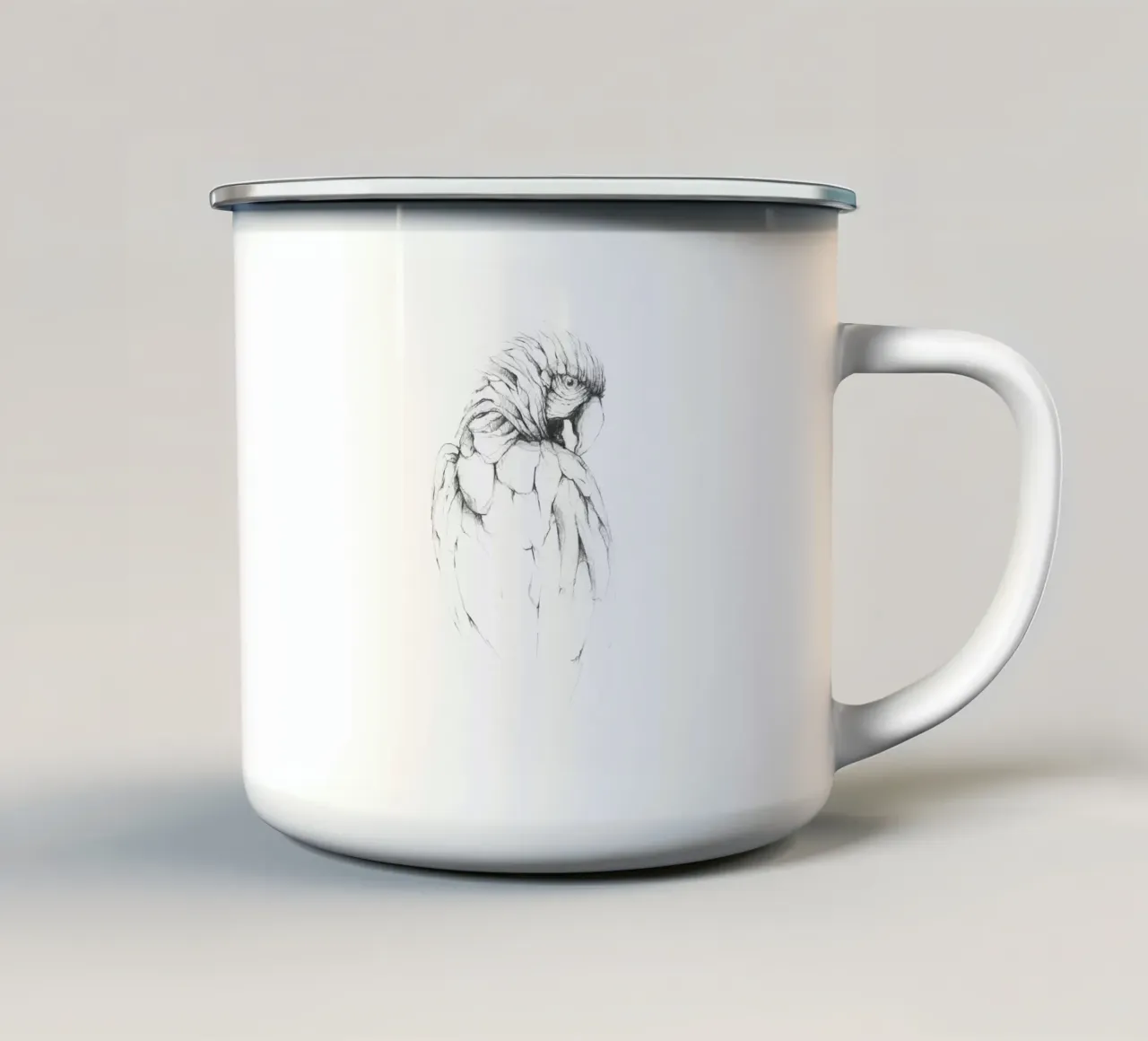 Papagei Emaille Tasse von mikekoubou