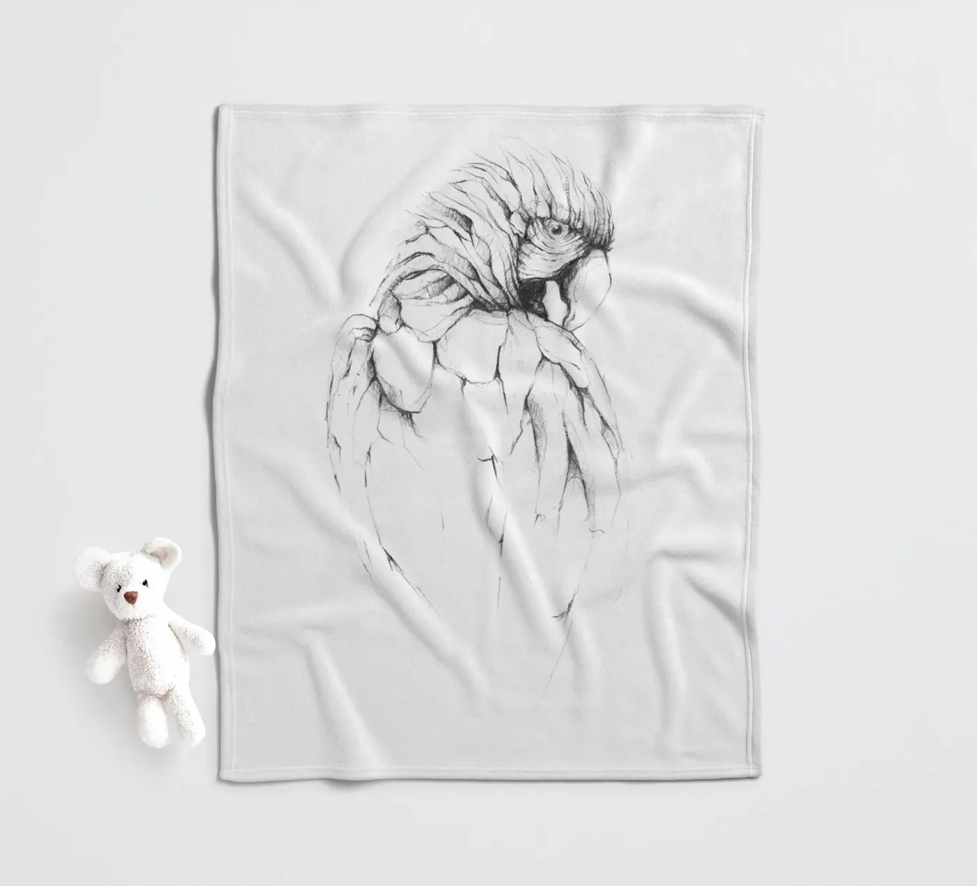 Papagei Fleecedecke von mikekoubou