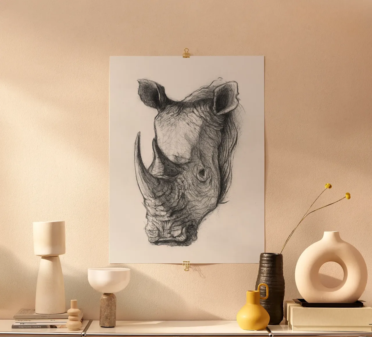 Rhino poster con telaio in plastica da mikekoubou