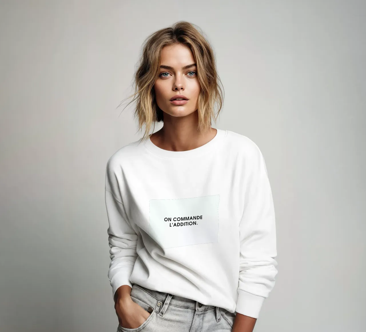 On commande l'addition - White felpa da Intertitres