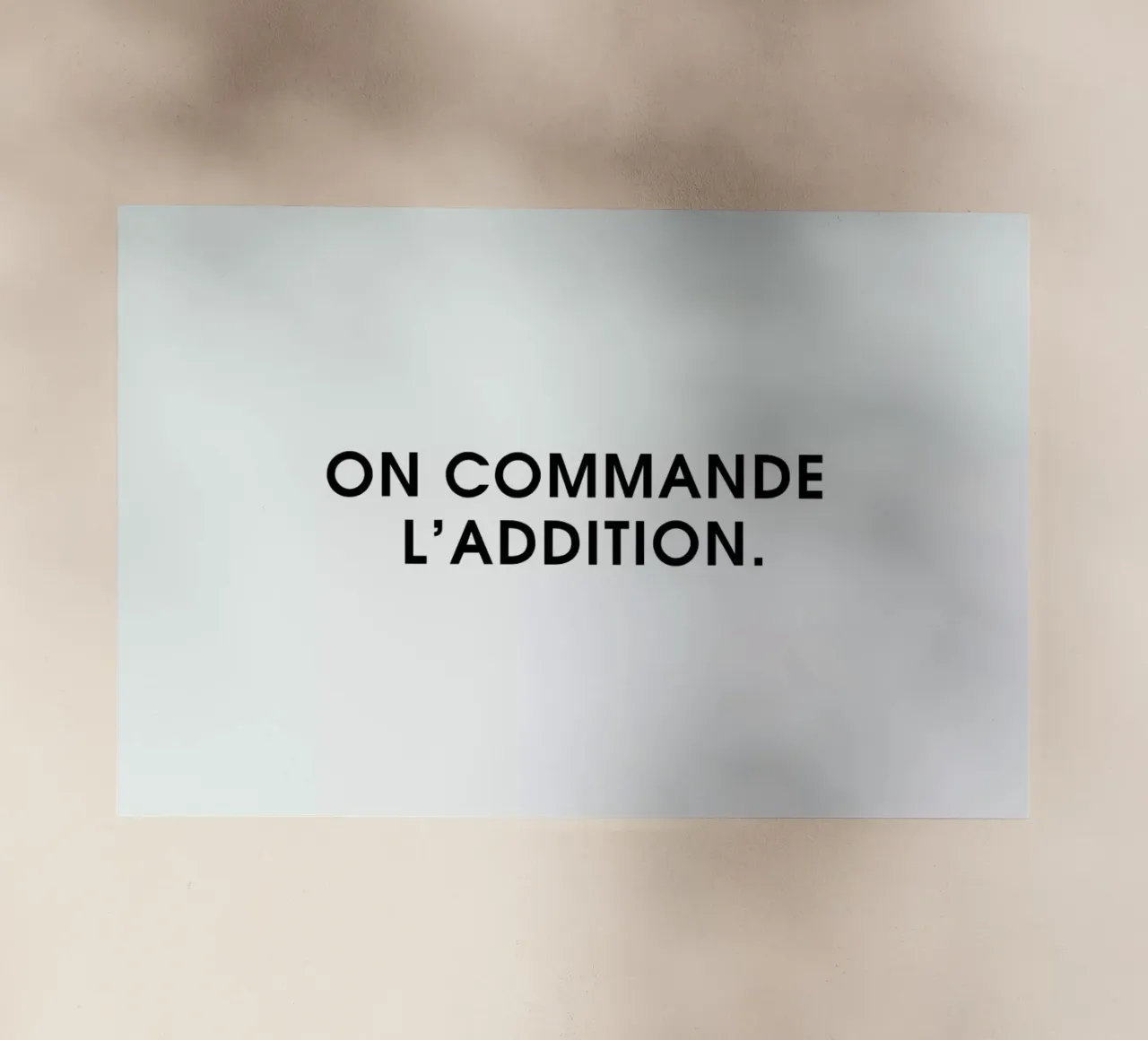 On commande l'addition - White pellicola backlit da Intertitres