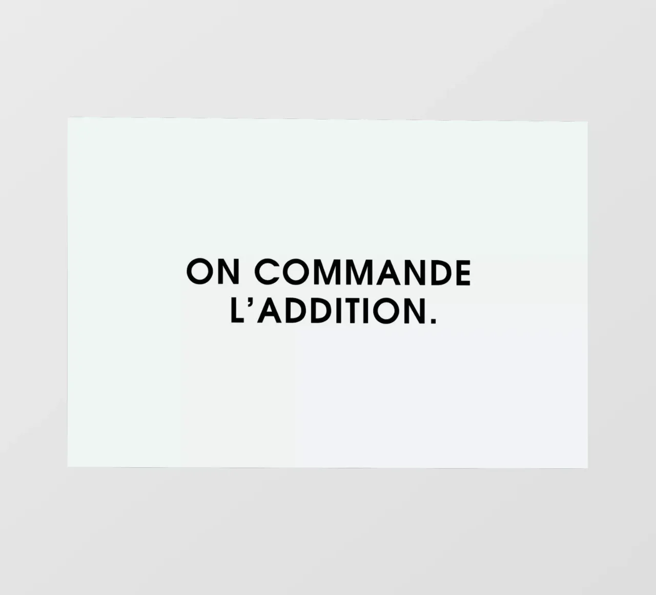 On commande l'addition - White telo in pvc da Intertitres