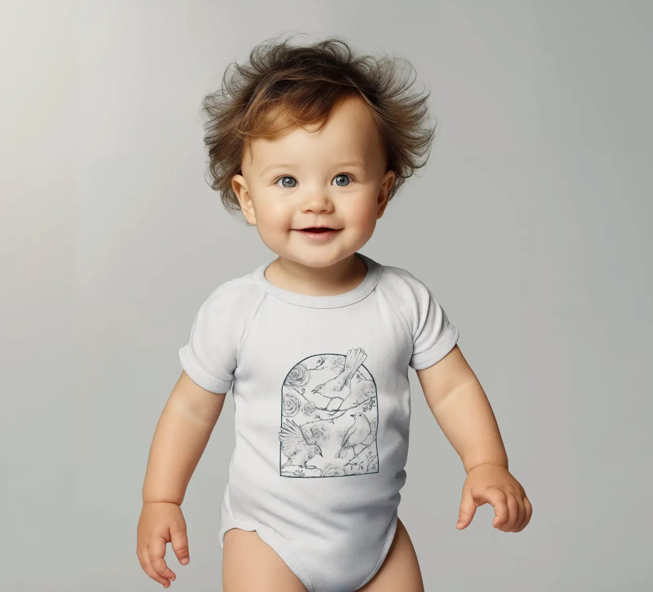 Pettirosso body neonato maniche corte da mikekoubou