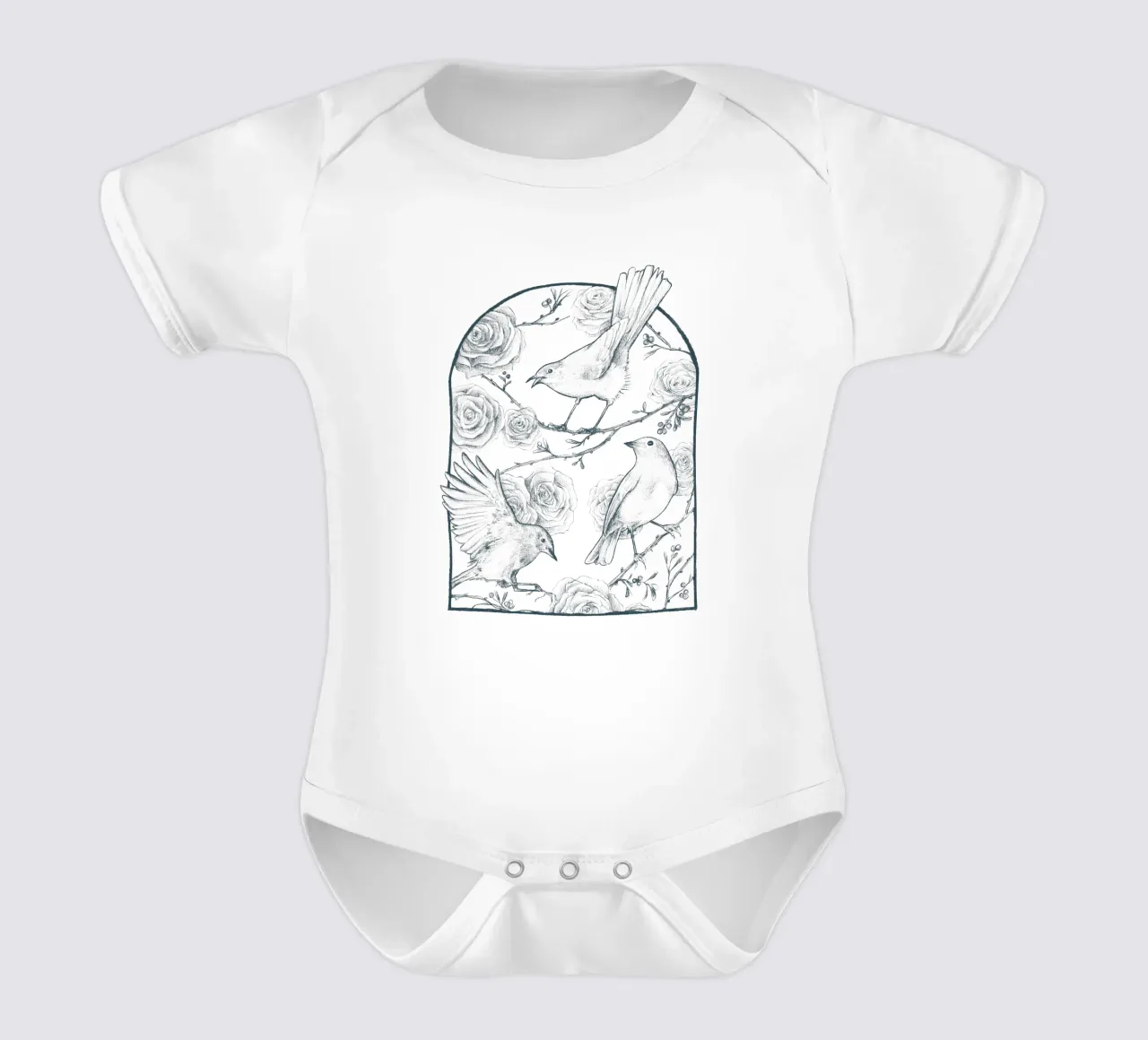 Pettirosso body neonato maniche corte da mikekoubou