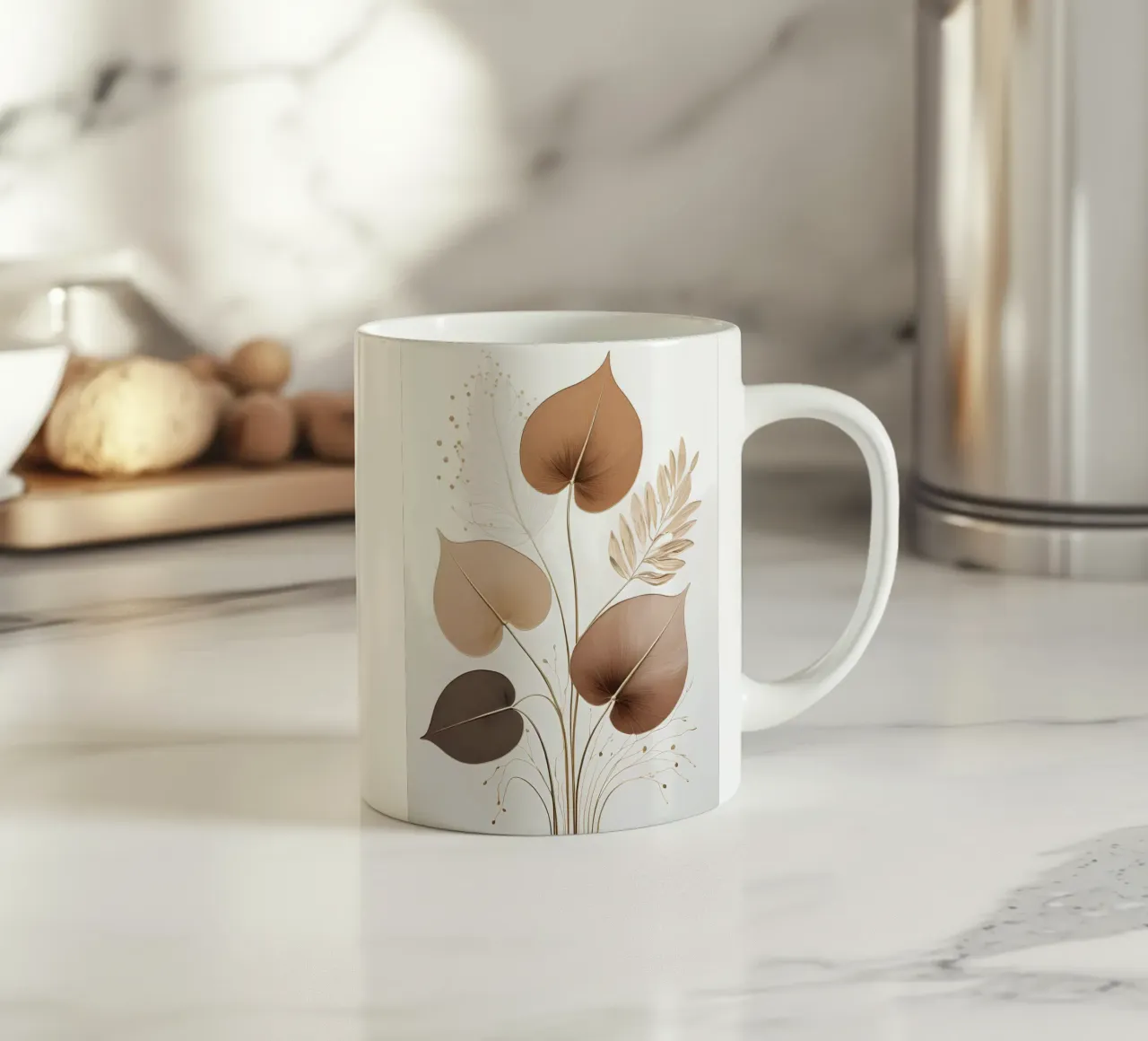 Toni della terra Botanico astratto tazza in ceramica da Artistic-shop