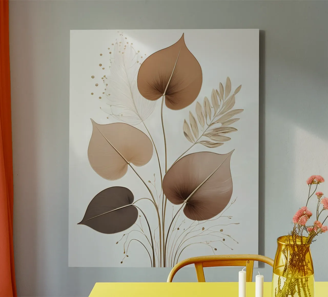 Aardetinten Abstract Botanisch canvas van Artistic-shop