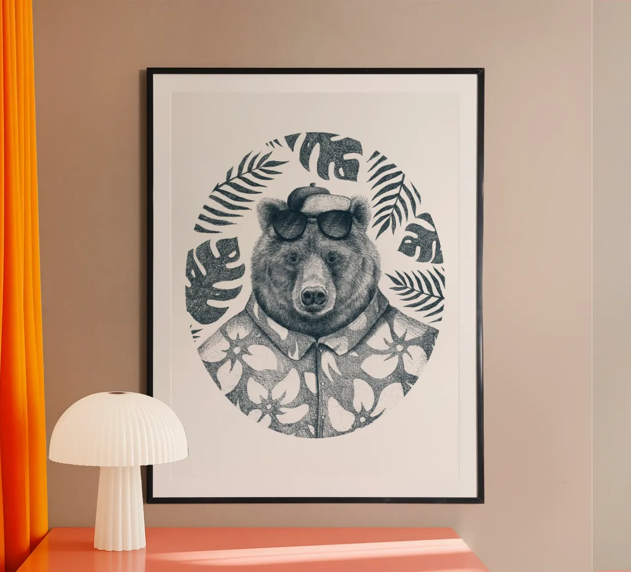 Orso estivo poster con telaio in alluminio da mikekoubou