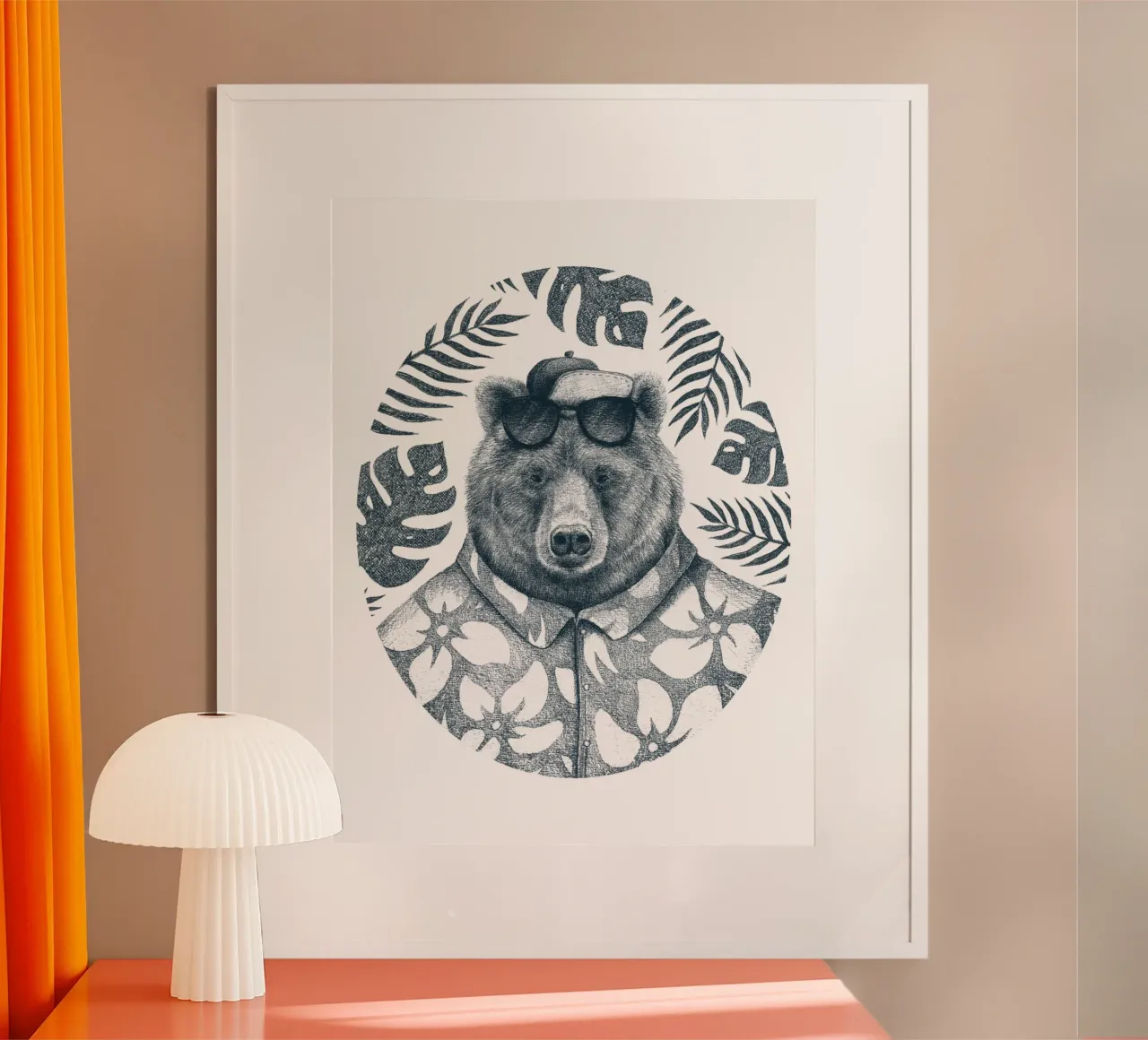Orso estivo poster con telaio in alluminio da mikekoubou