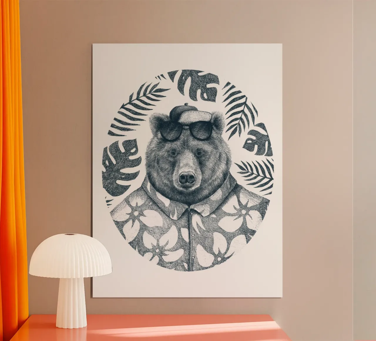 Orso estivo poster con telaio in alluminio da mikekoubou