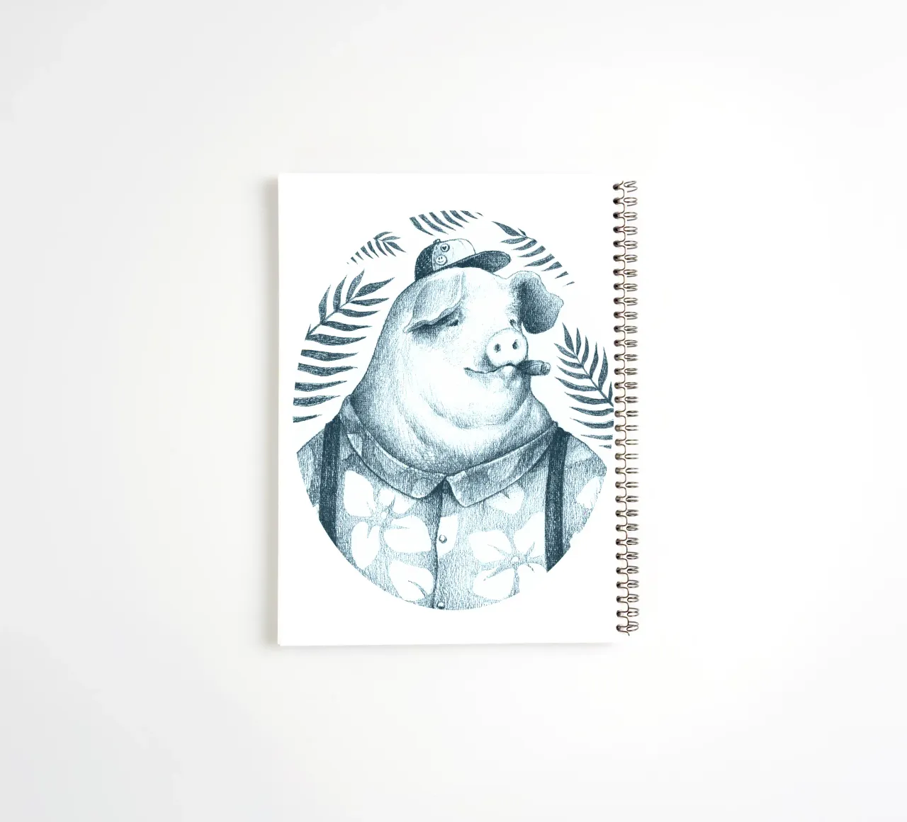 Summer Pig spiral notebook by mikekoubou