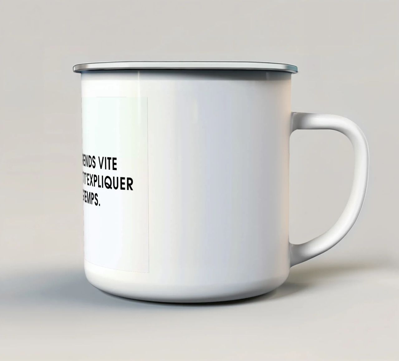 Tu comprends vite mais il faut t'expliquer longtemps - White tazza in smalto da Intertitres