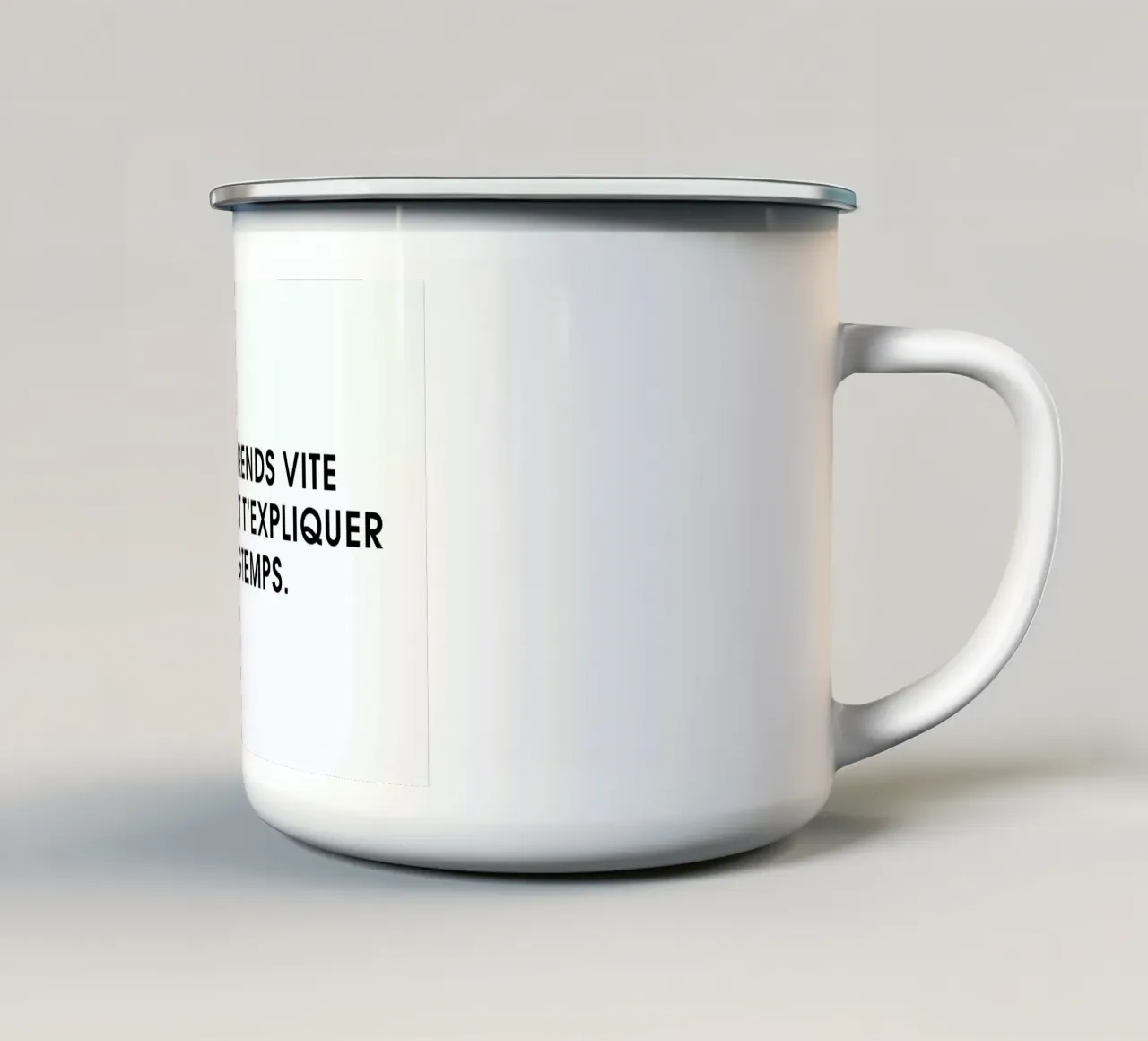 Tu comprends vite mais il faut t'expliquer longtemps - White tazza in smalto da Intertitres