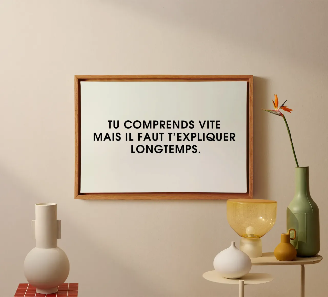 Tu comprends vite mais il faut t'expliquer longtemps - White canvas by Intertitres