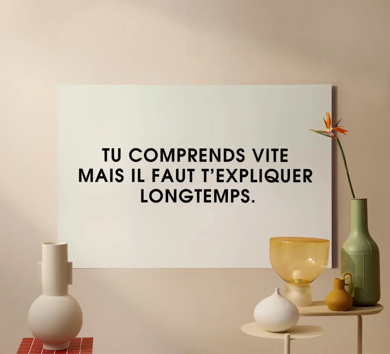 Tu comprends vite mais il faut t'expliquer longtemps - White canvas by Intertitres