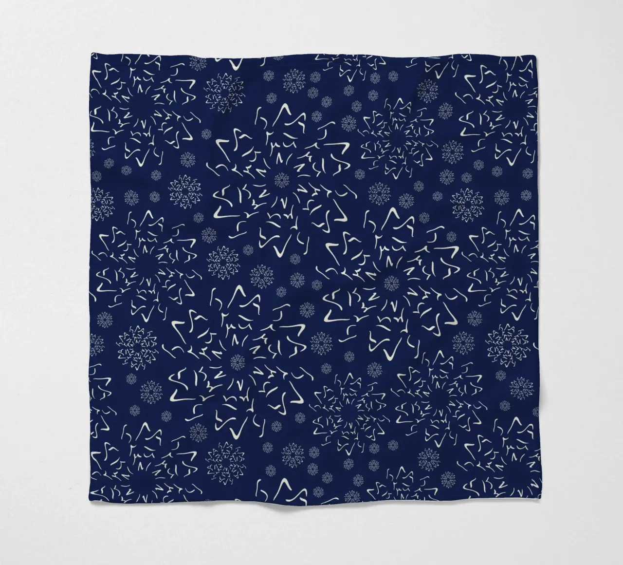 Cielo nordico d'inverno - Crema su blu navy coperta in pile da sabidussi