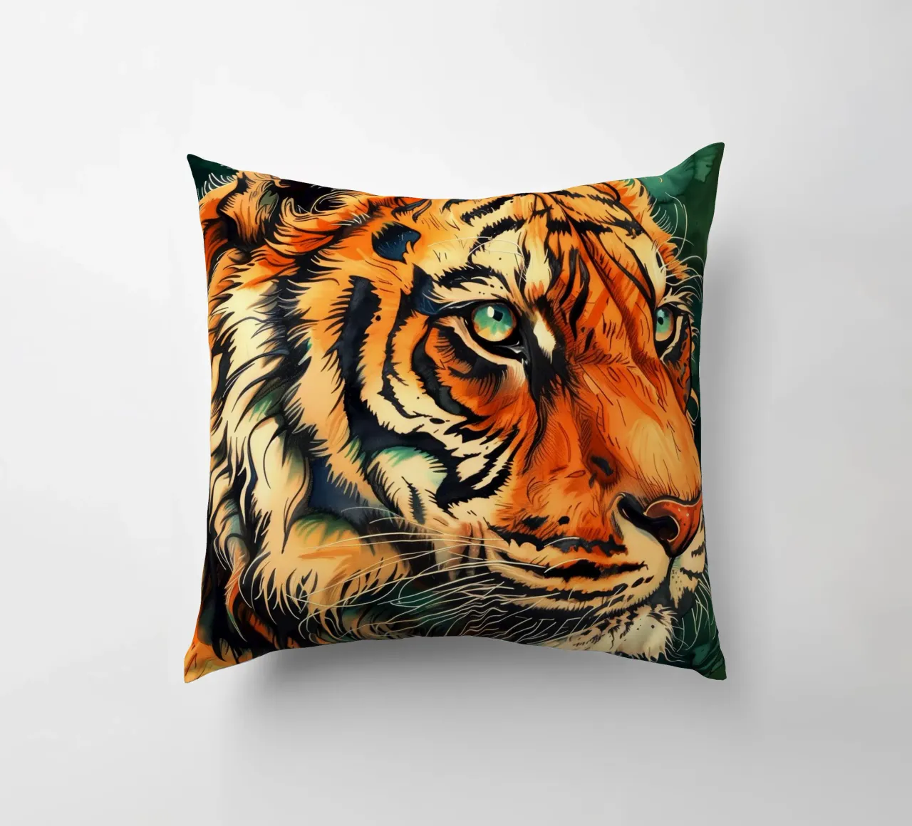 Arte animale della tigre cuscino da Justyna Jaszke JBJart