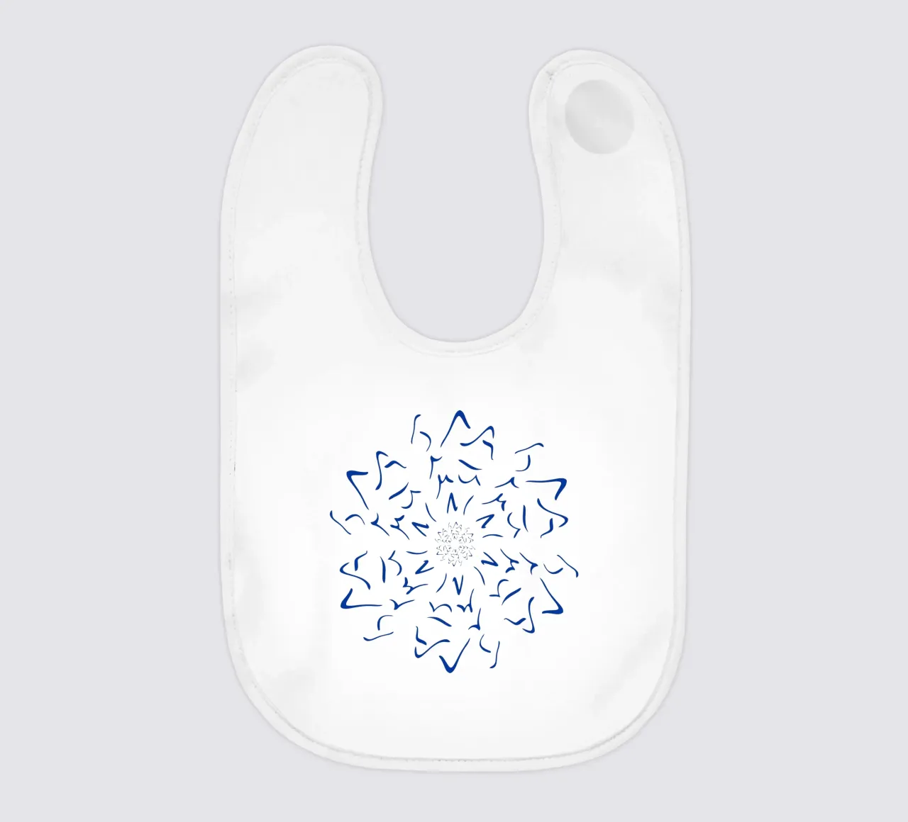Nordic Winter Starburst | Blue on Neutral baby bib by sabidussi