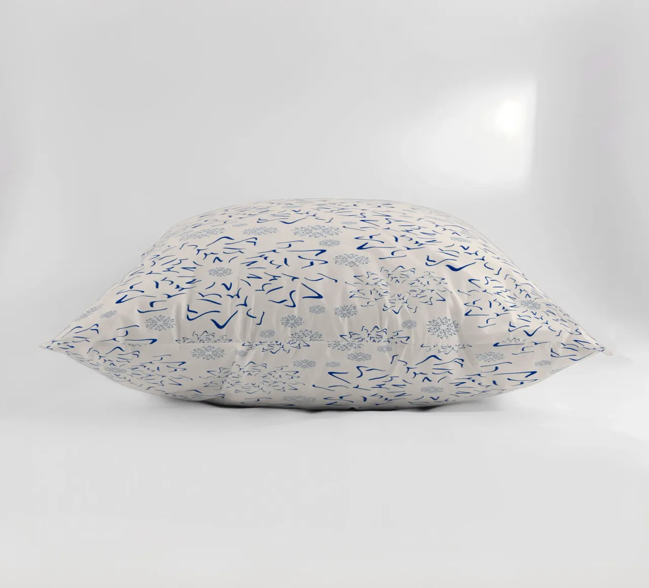 Nordic Winter Starburst | Blue on Neutral decorative cushion by sabidussi