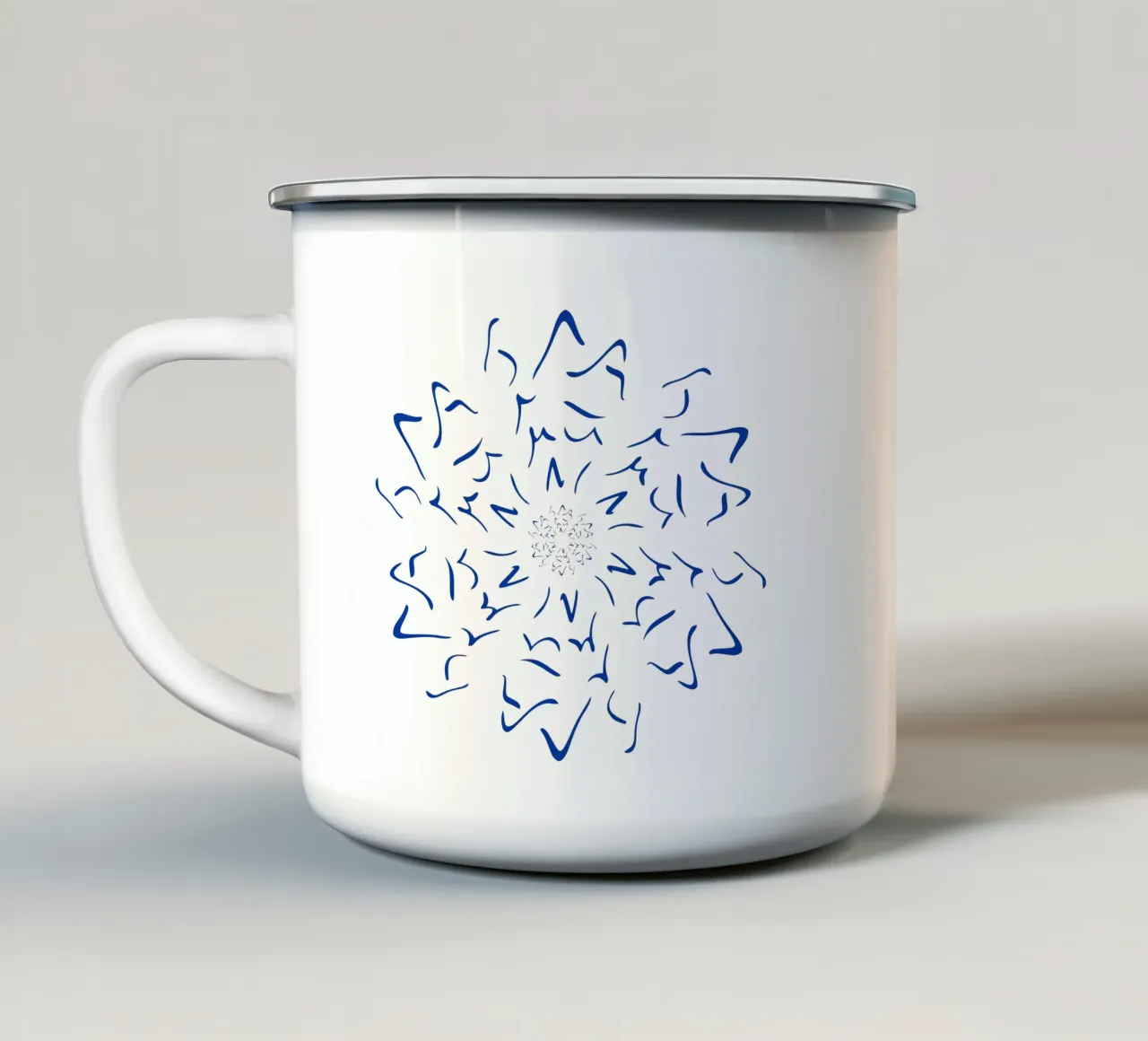 Nordic Winter Starburst | Blue on Neutral tazza in smalto da sabidussi