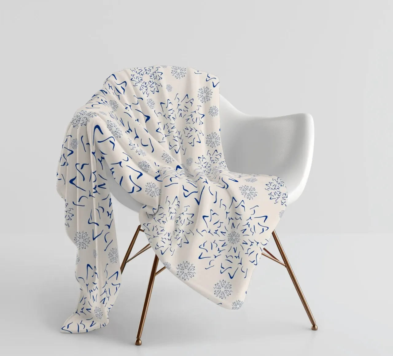Nordic Winter Starburst | Blue on Neutral coperta in pile da sabidussi