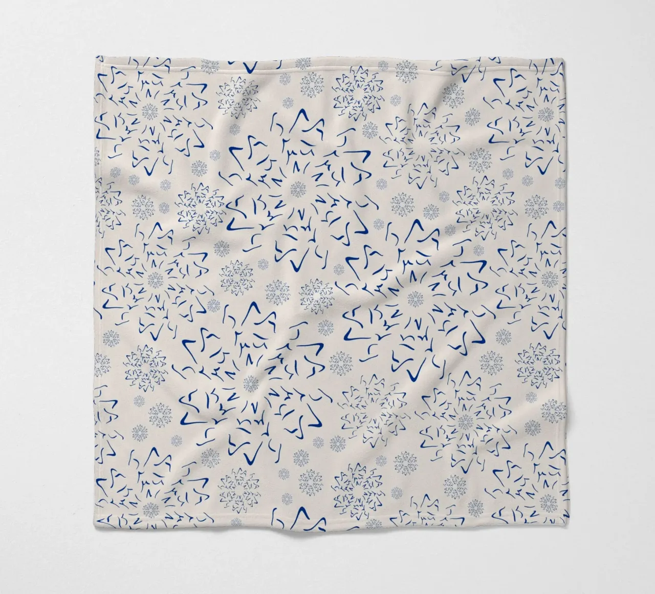 Nordic Winter Starburst | Blue on Neutral coperta in pile da sabidussi