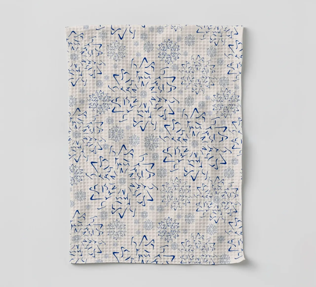 Nordic Winter Starburst | Blue on Neutral canovaccio da cucina da sabidussi